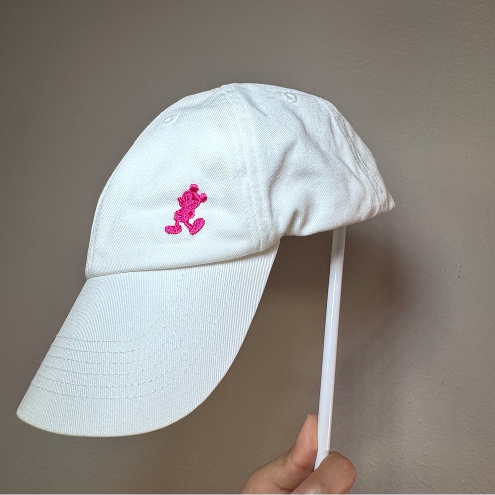 Disney Mickey Mouse White & Pink Embroidered Baseball Cap